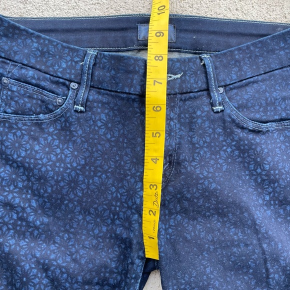 MOTHER The Looker Skinny Jeans Size 25 Blue Floral Print Made in USA boho - Picture 8 of 9